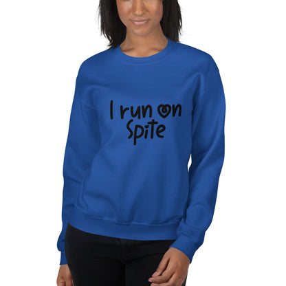 I Run On Spite Sweatshirt Color: Red