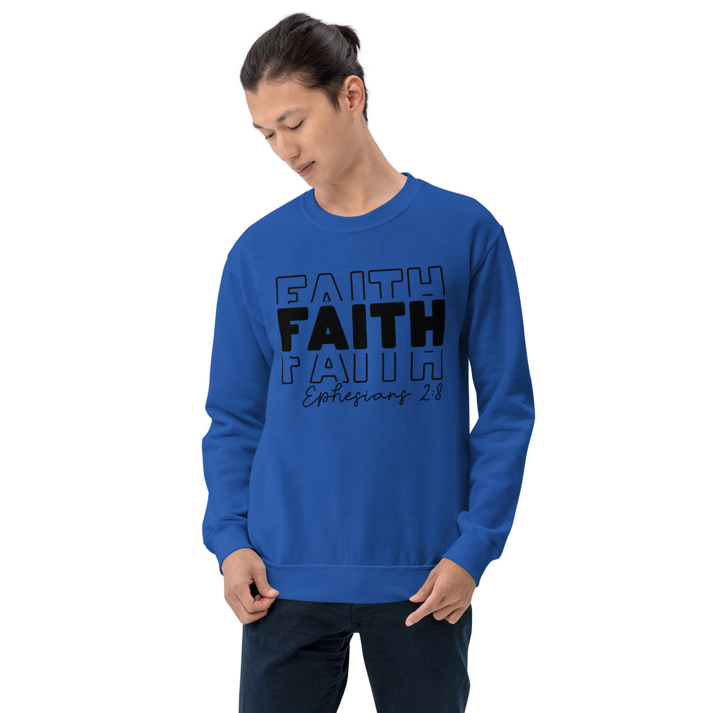 Faith Ephesians 2:8 Sweatshirt (saved through Faith) Color: Red