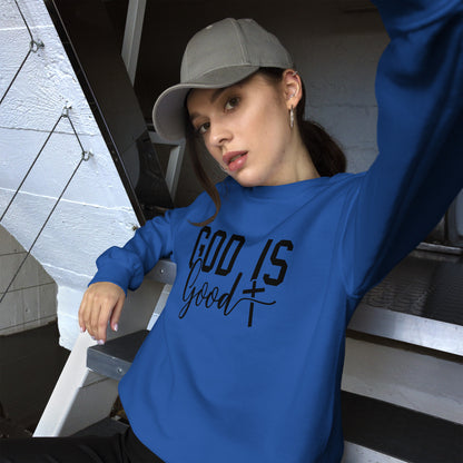 God is Good Sweatshirt - Color: Red - Sweatshirt Gildan 18000