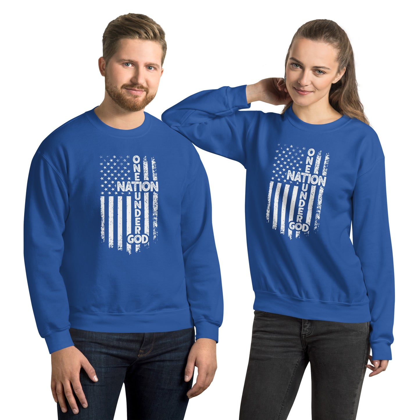 One Nation Under God Sweatshirt - Color: Royal