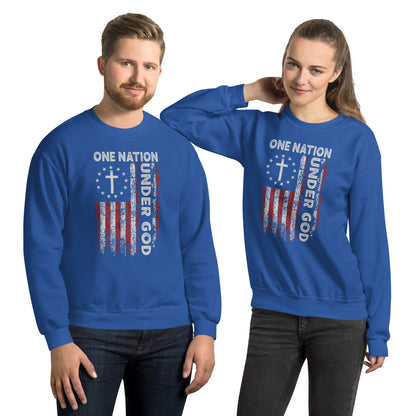 One Nation Under God Sweatshirt (God and Country) - Color: Royal