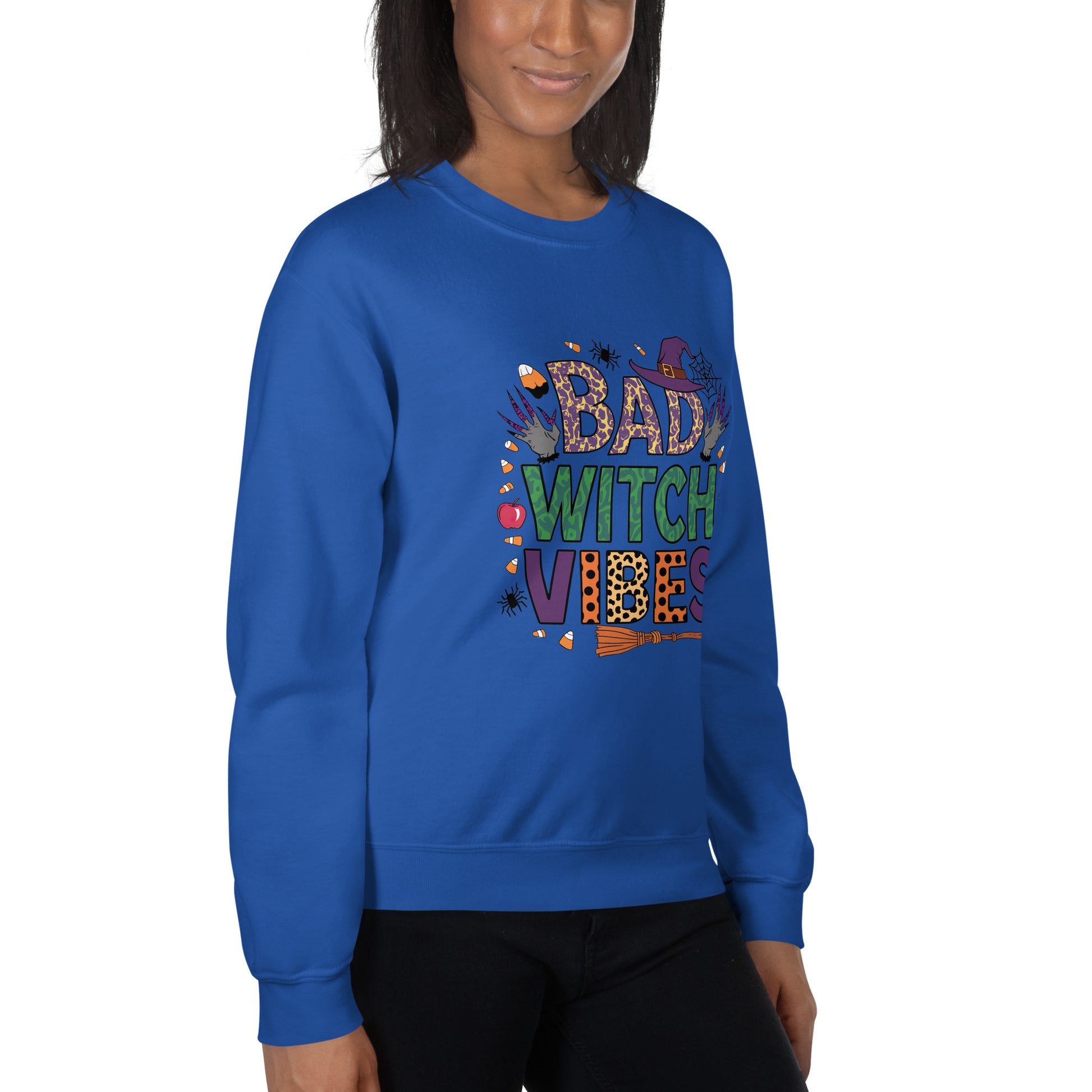 Bad Witch Vibes Sweatshirt (Halloween Witch) Color: Black