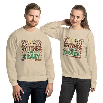 Witches Be Crazy Sweatshirt (Halloween Witch) Color: Sand