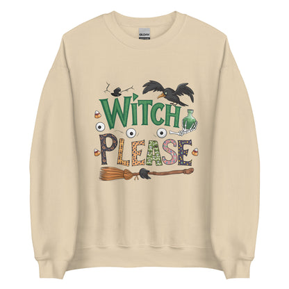 Witch Please Sweatshirt (Halloween Witch) Color: Sand