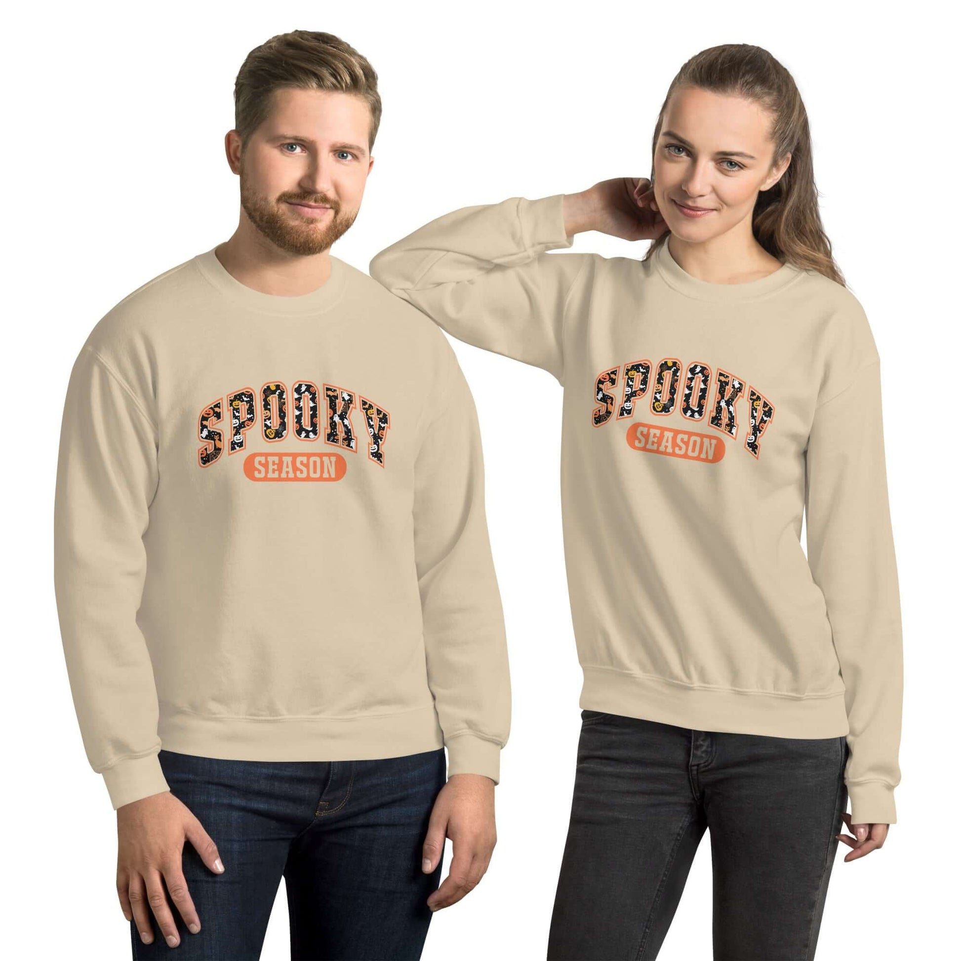 Spooky Season Sweatshirt (Halloween Theme) - Color: Sand