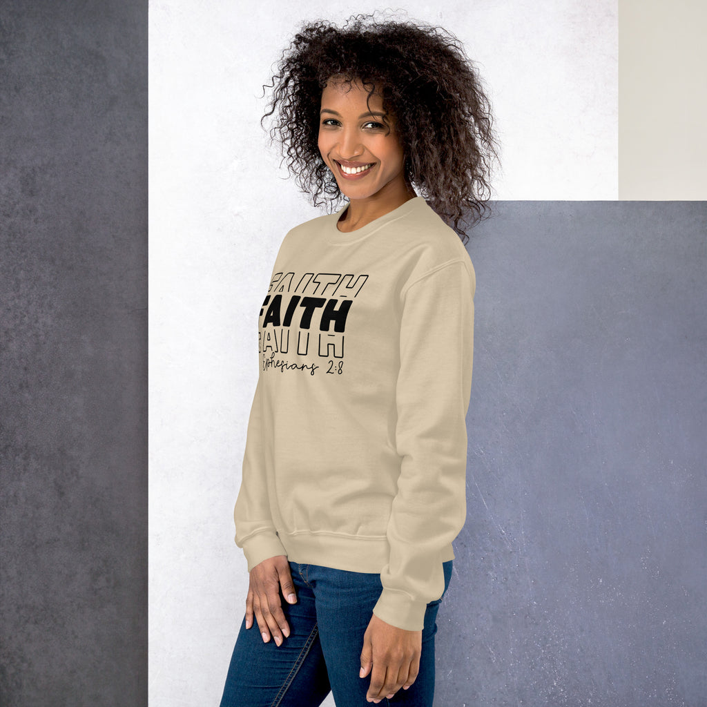 Faith Ephesians 2:8 Sweatshirt (saved through Faith) Color: Red