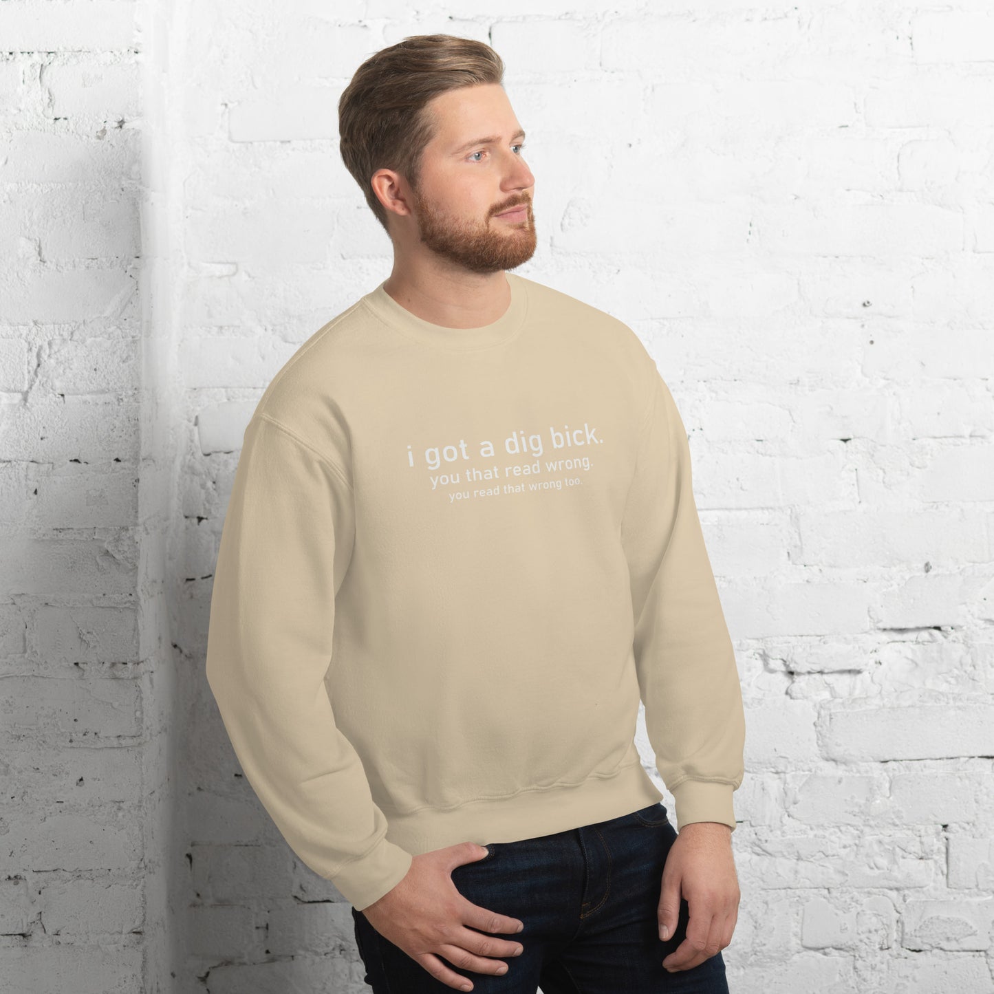 I Got a Dig Bick (You That Read Wrong) Sweatshirt Color: Black