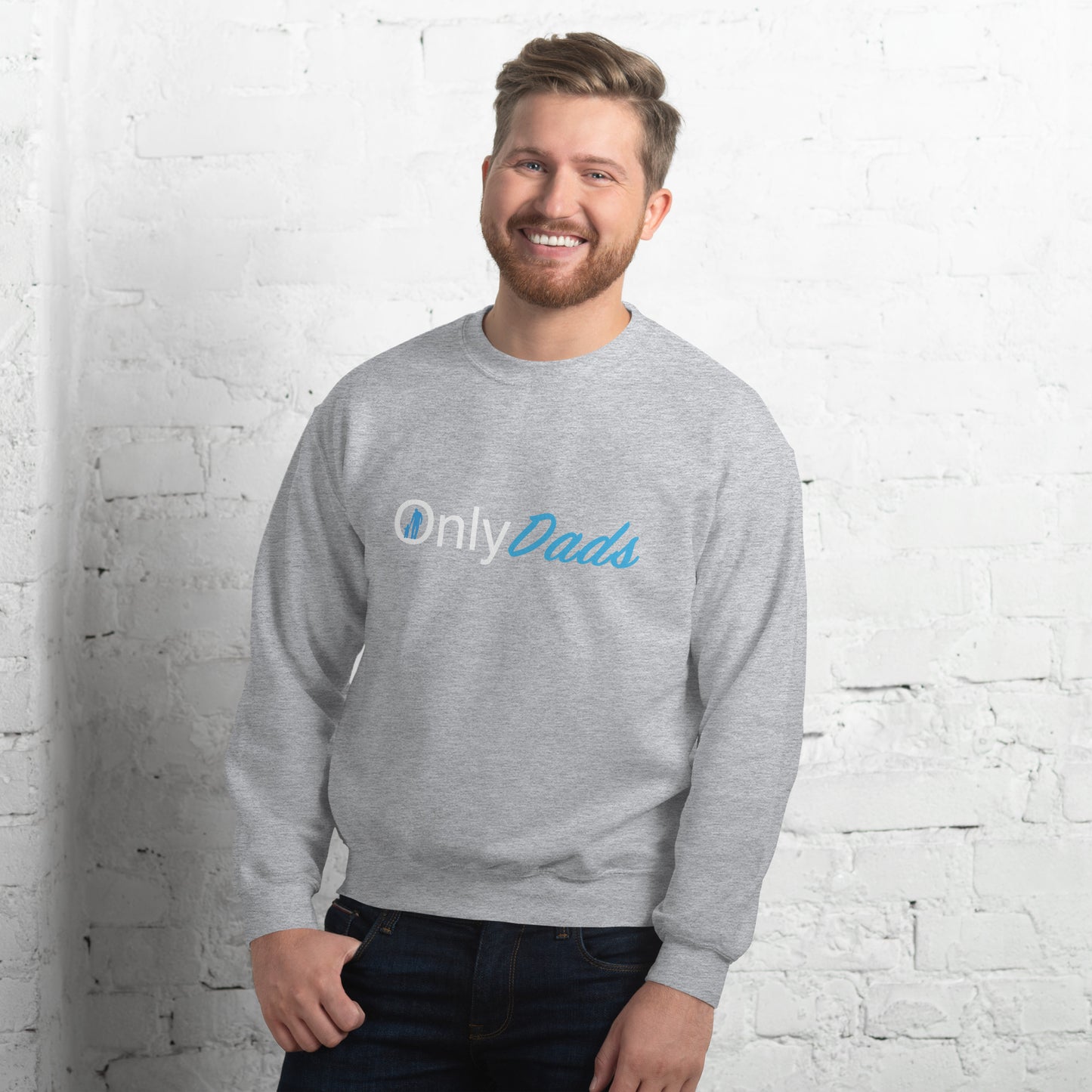 OnlyDads Sweatshirt (Only Dads Sweatshirt for Fathers) Color: Sport Grey