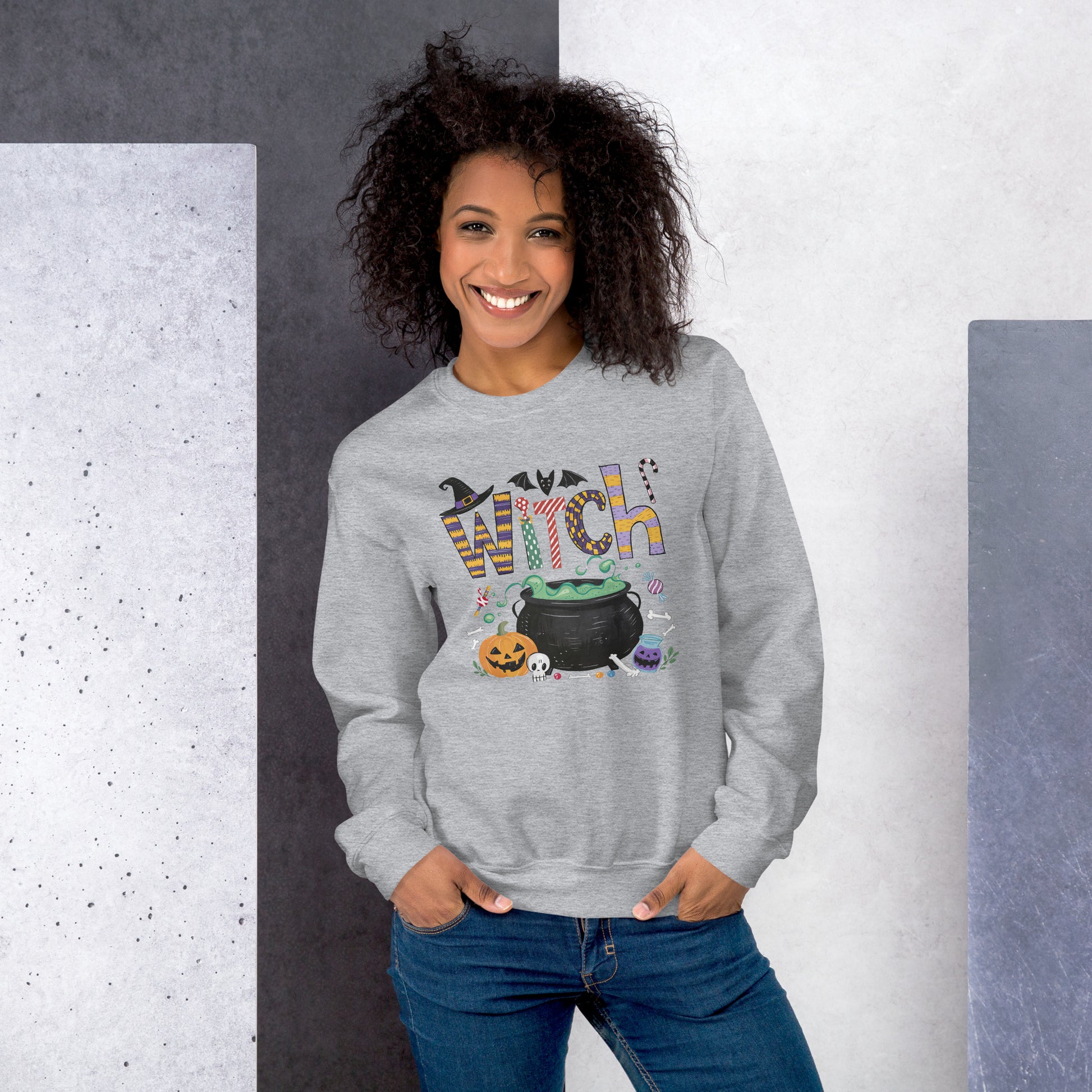 Witch (Halloween Witch) Sweatshirt Color: Black