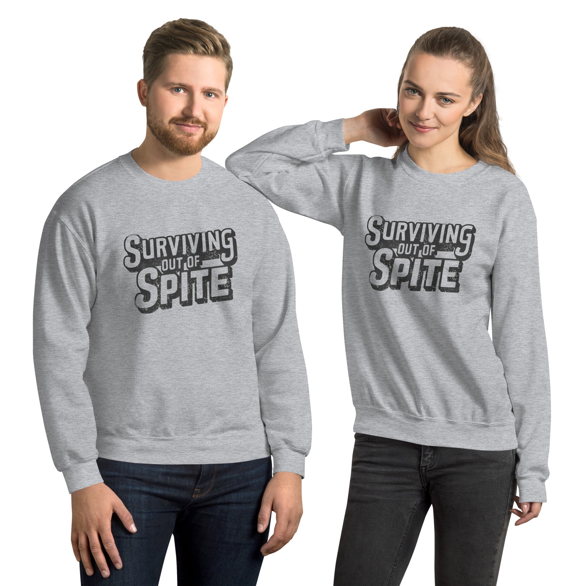 Surviving Out Of Spite Sweatshirt Color: Sport Grey