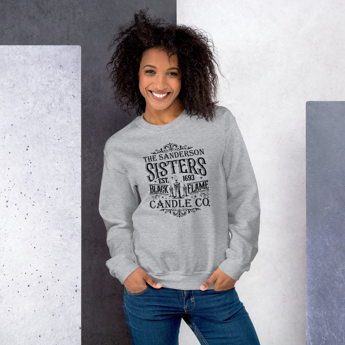 The Sanderson Sisters Black Flame Candle Co (Halloween) Sweatshirt Color: Red