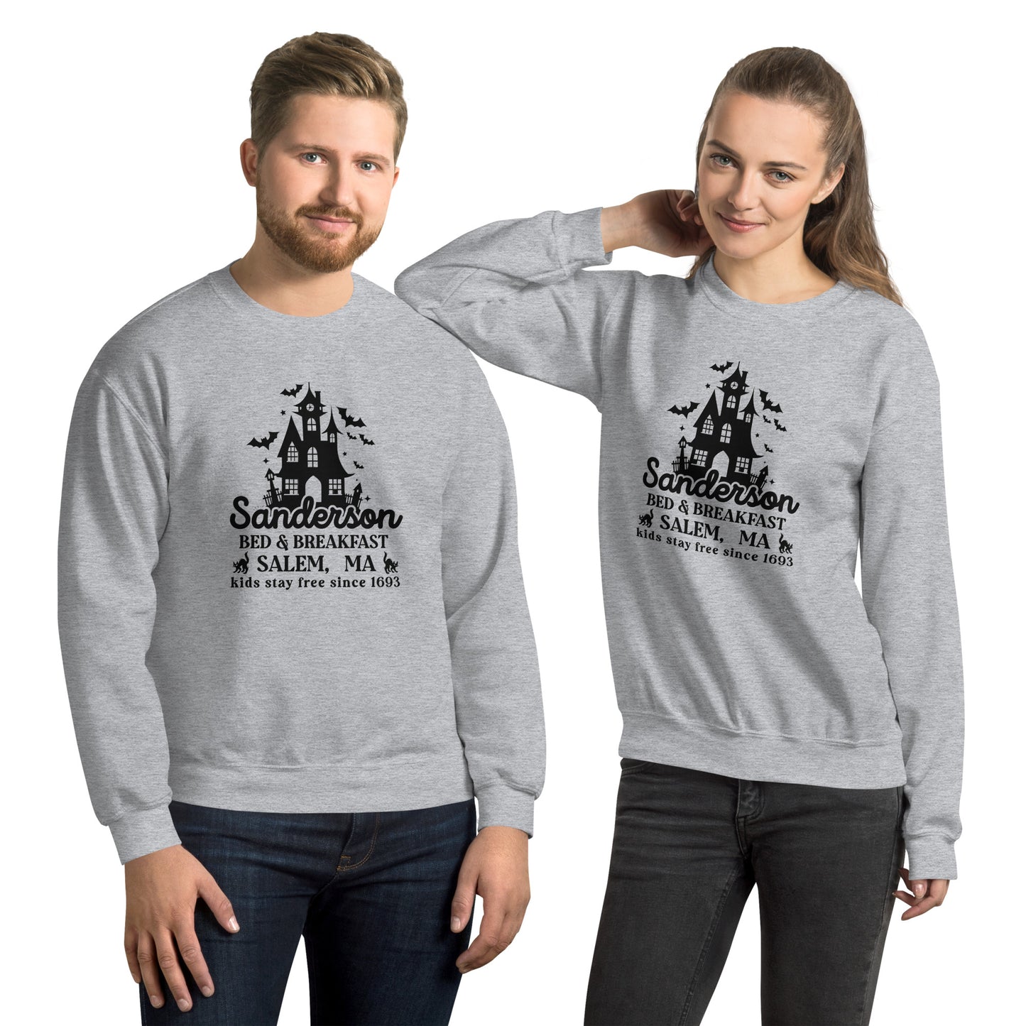 Sanderson Bed & Breakfast Salem MA (Halloween) Sweatshirt Color: Sport Grey