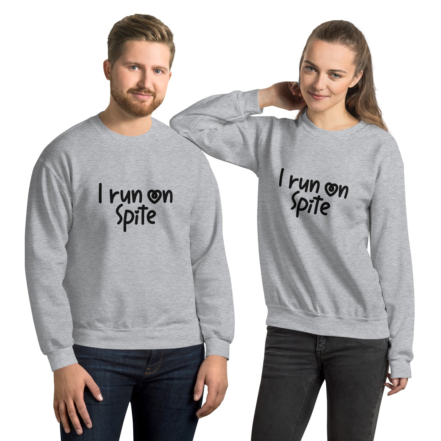 I Run On Spite Sweatshirt Color: Sport Grey