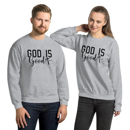 God is Good Sweatshirt - Color: Sport Grey - Sweatshirt Gildan 18000