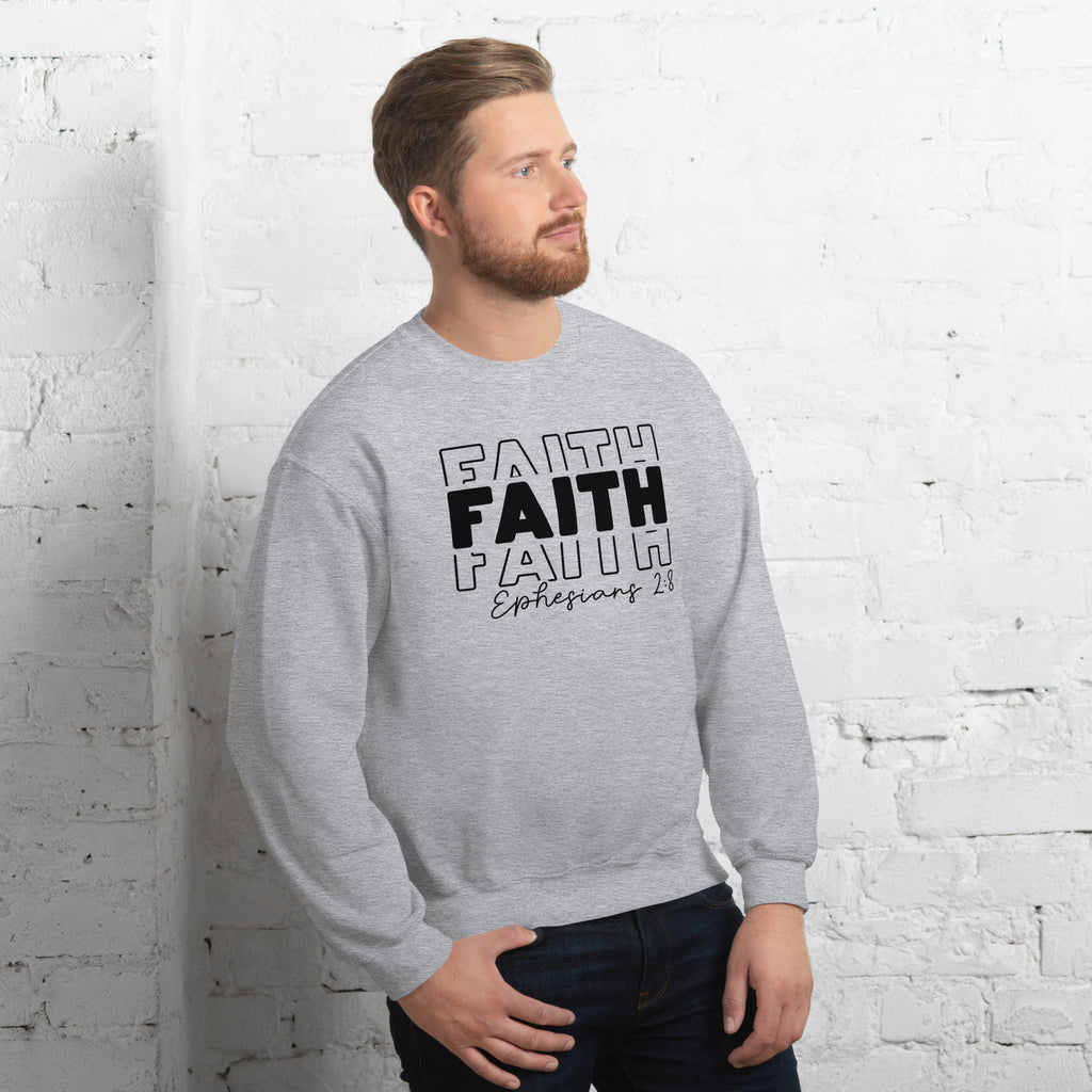 Faith Ephesians 2:8 Sweatshirt (saved through Faith) Color: Red