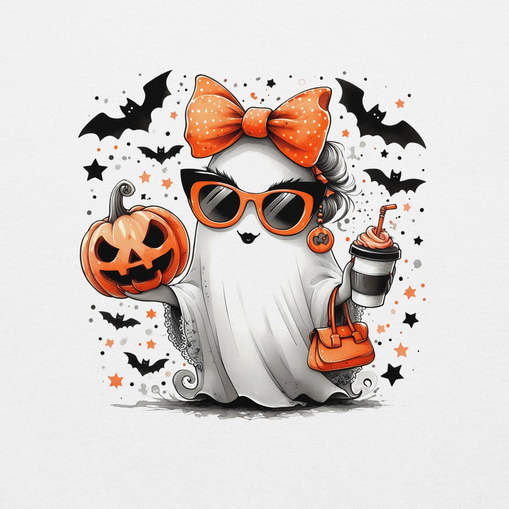 Cute Halloween Mom Ghost Sweatshirt Color: Red