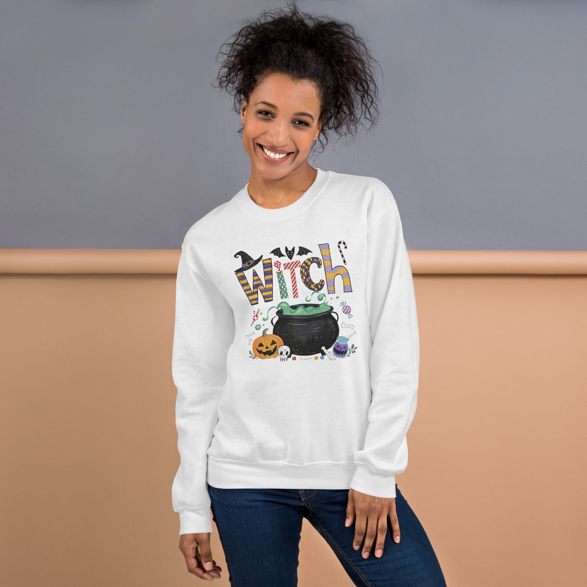 Witch (Halloween Witch) Sweatshirt Color: Black