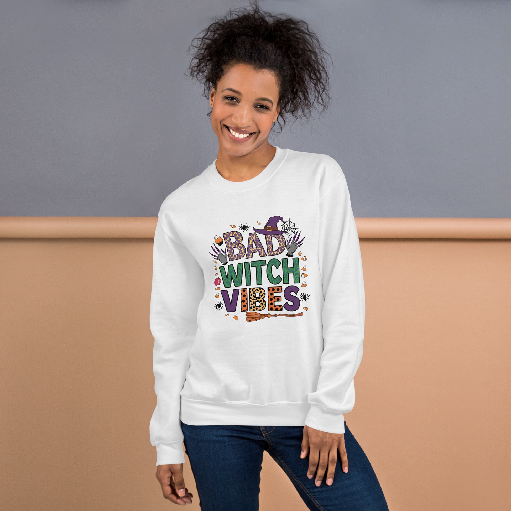 Bad Witch Vibes Sweatshirt (Halloween Witch) Color: Black