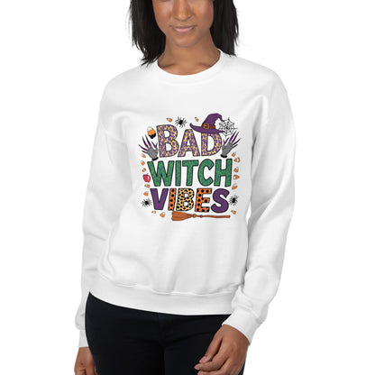 Bad Witch Vibes Sweatshirt (Halloween Witch) Color: White