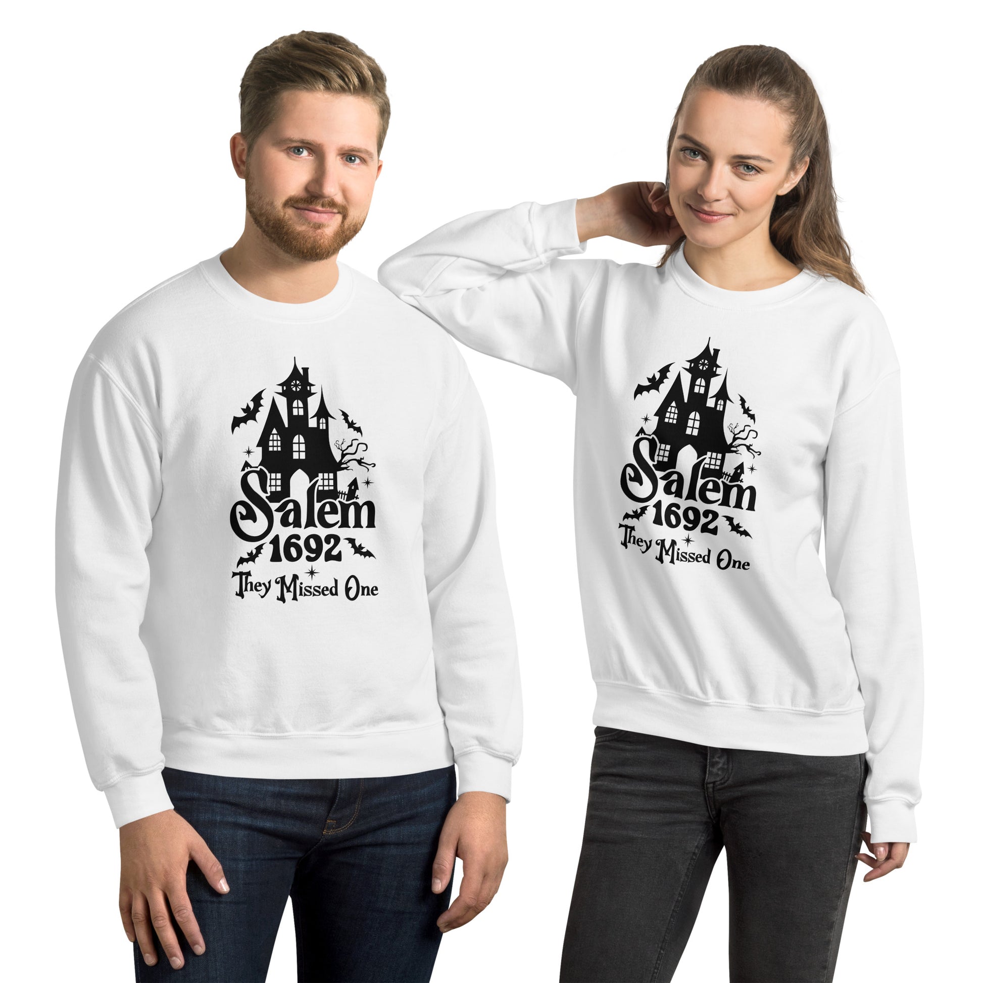 Salem 1692 They Missed One (Halloween) Sweatshirt Color: White