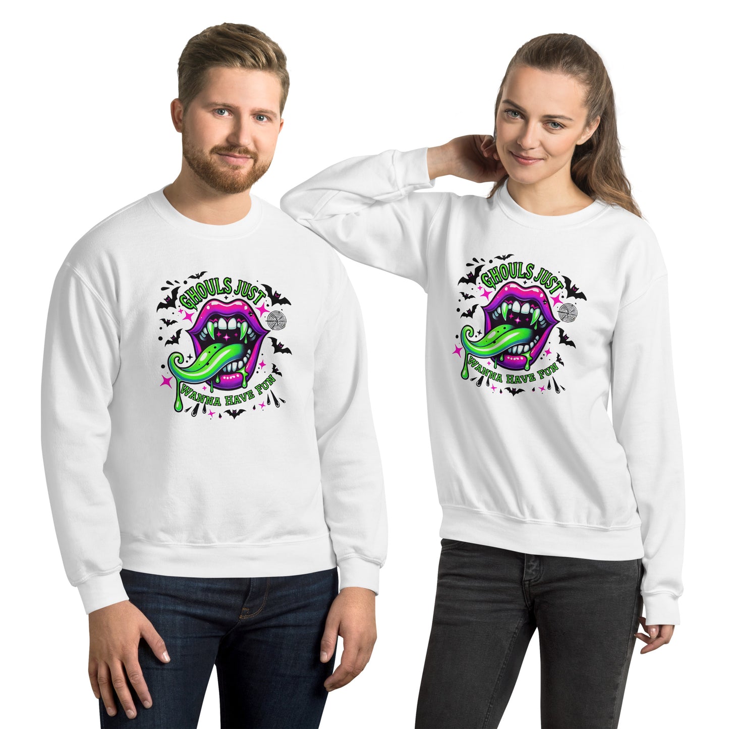 Ghouls Just Want to Have Fun Sweatshirt Color: White