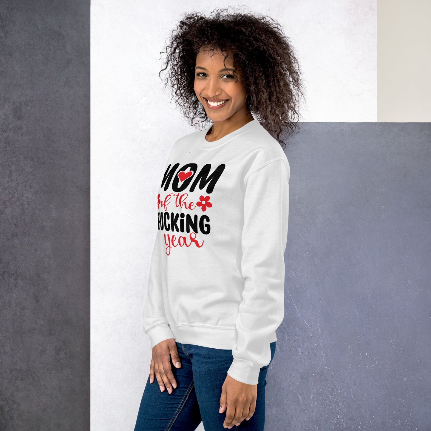 Mom of the Fucking Year Sweatshirt - Color: Royal - Sweatshirt Gildan 18000