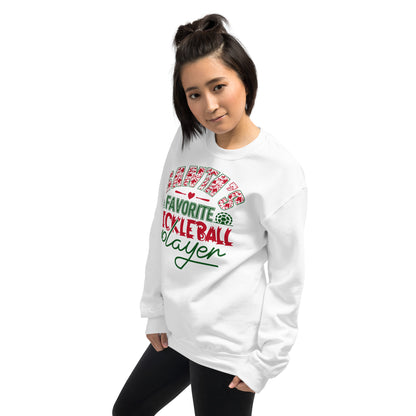 Santa's Favorite Pickleball Player Sweatshirt - Color: Light Blue