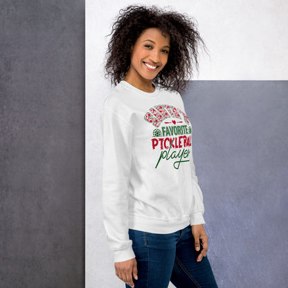 Santa's Favorite Pickleball Player Sweatshirt - Color: Light Blue