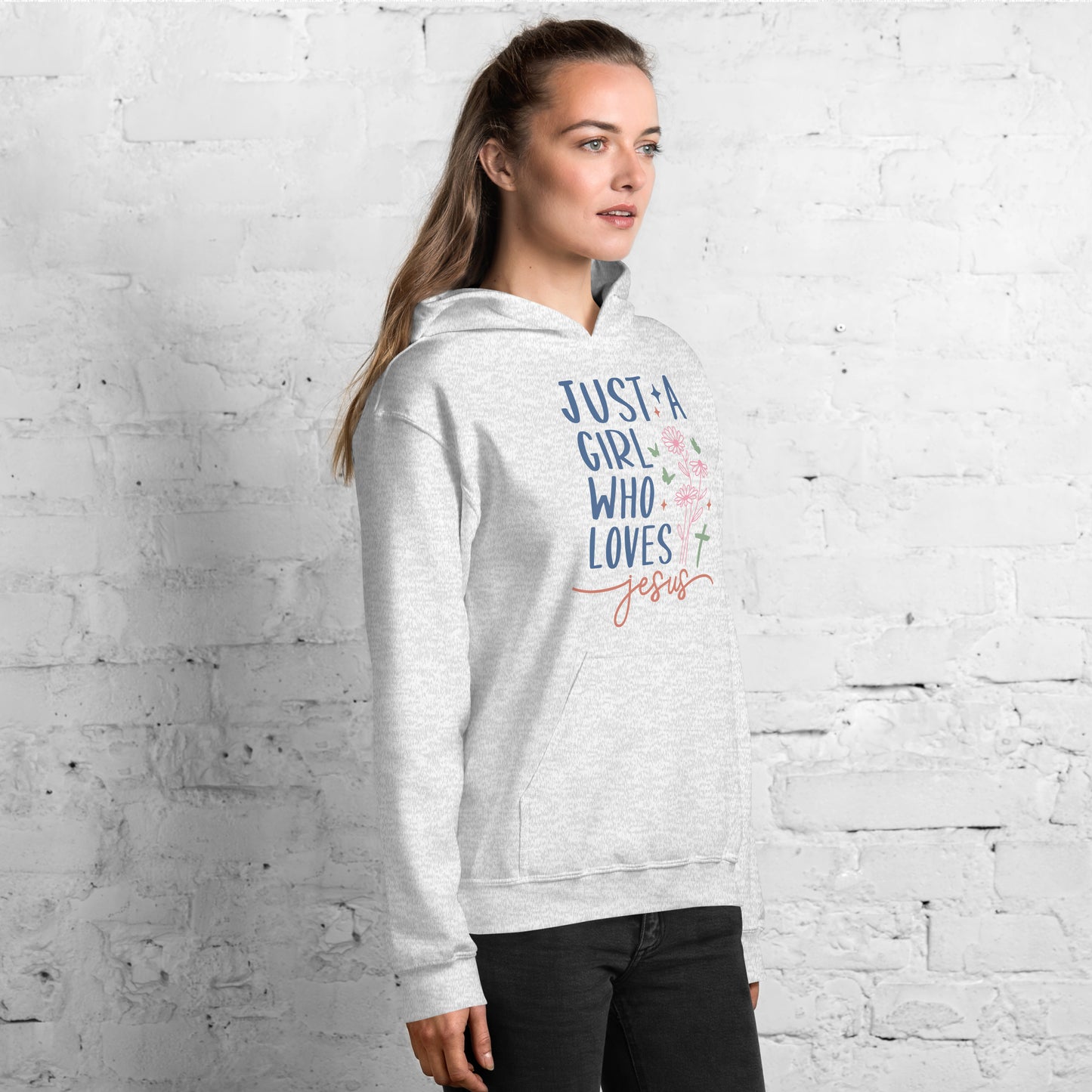 Just A Girl Who Loves Jesus Hoodie - Color: Black