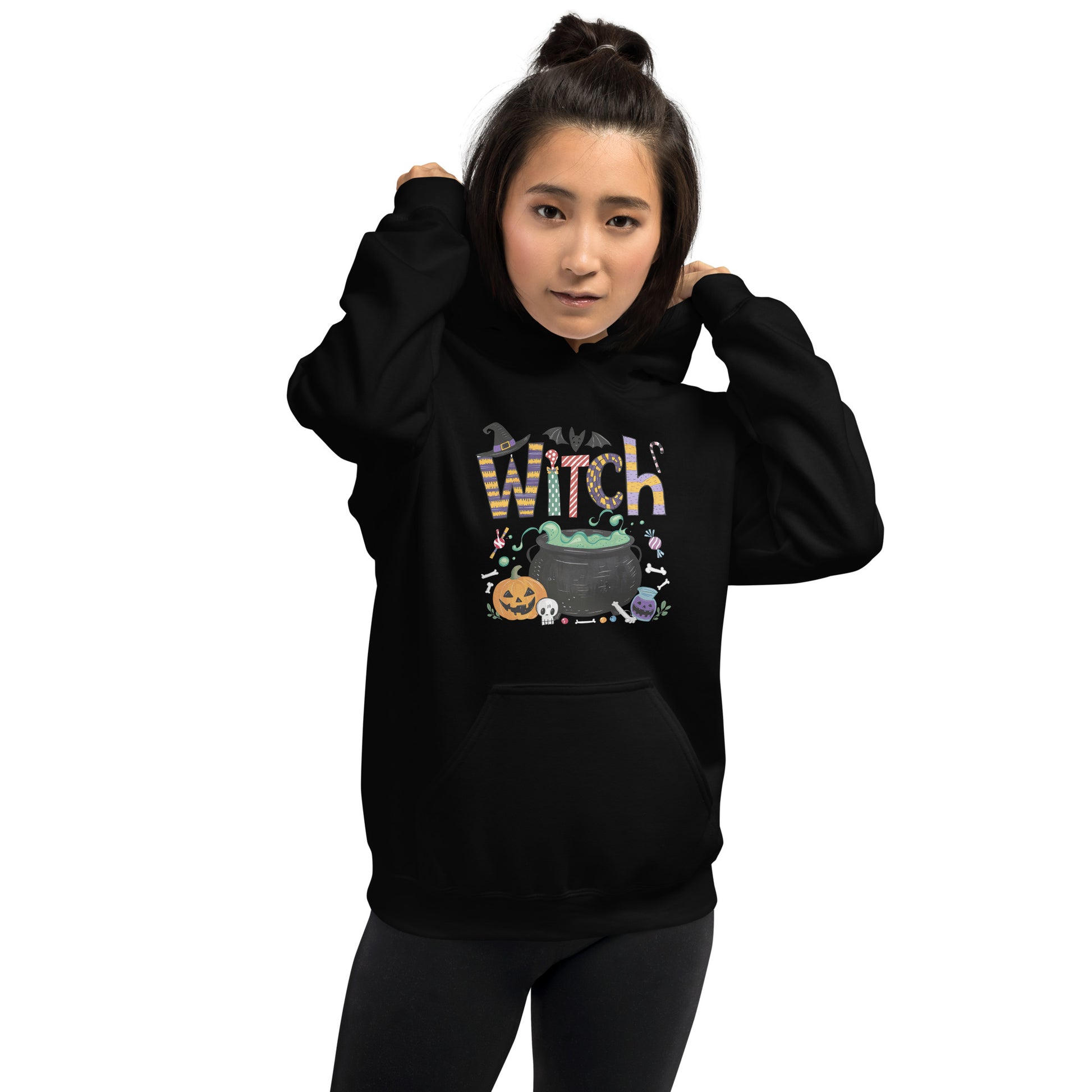 Witch (Halloween Witch) Hoodie Color: Black