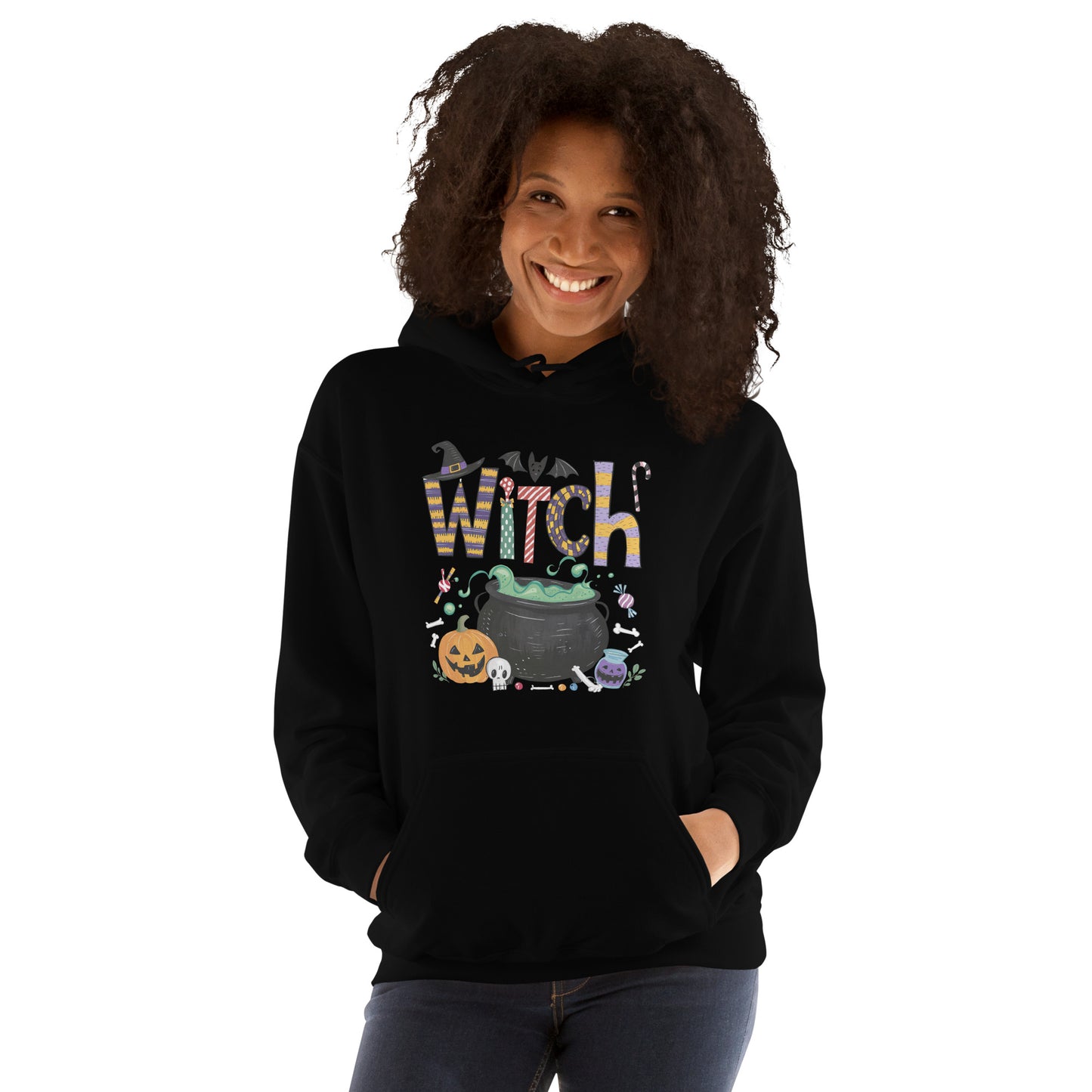 Witch (Halloween Witch) Hoodie Color: Black