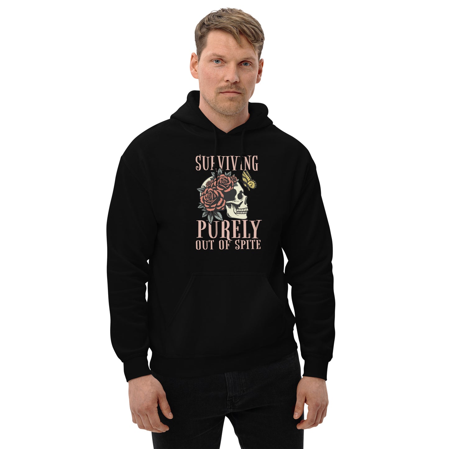 Surviving Purely Out Of Spite Hoodie Color: Black