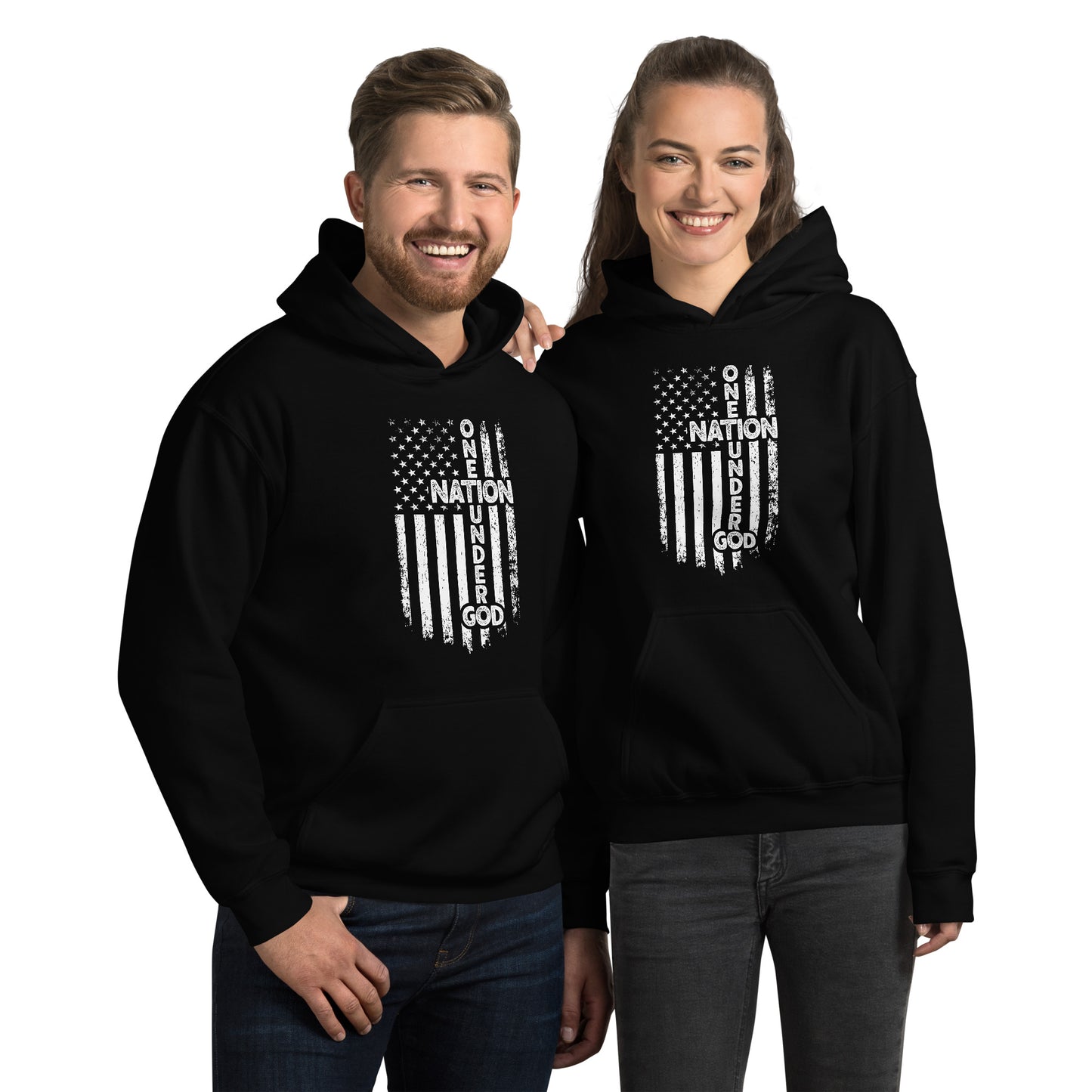 One Nation Under God Hoodie - Color: Black