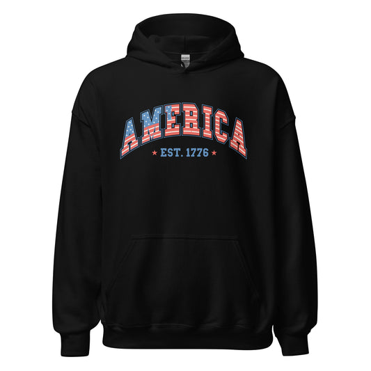 America 1776 Hoodie - Color: Black