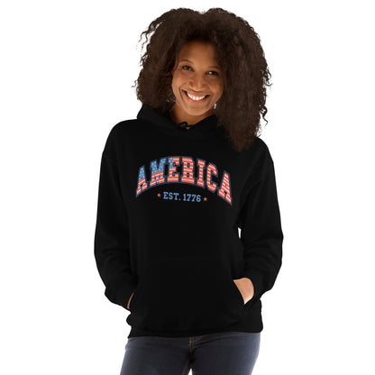 America 1776 Hoodie - Color: Black