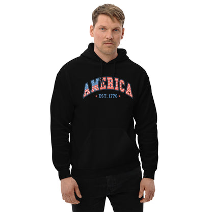 America 1776 Hoodie - Color: Black