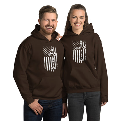 One Nation Under God Hoodie - Color: Dark Chocolate