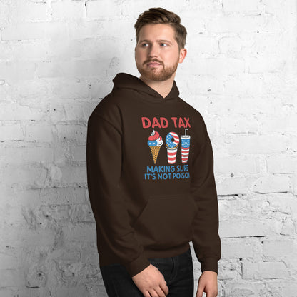 Dad Tax Making Sure It's Not Poison (Red White Blue) Hoodie - Color: Black