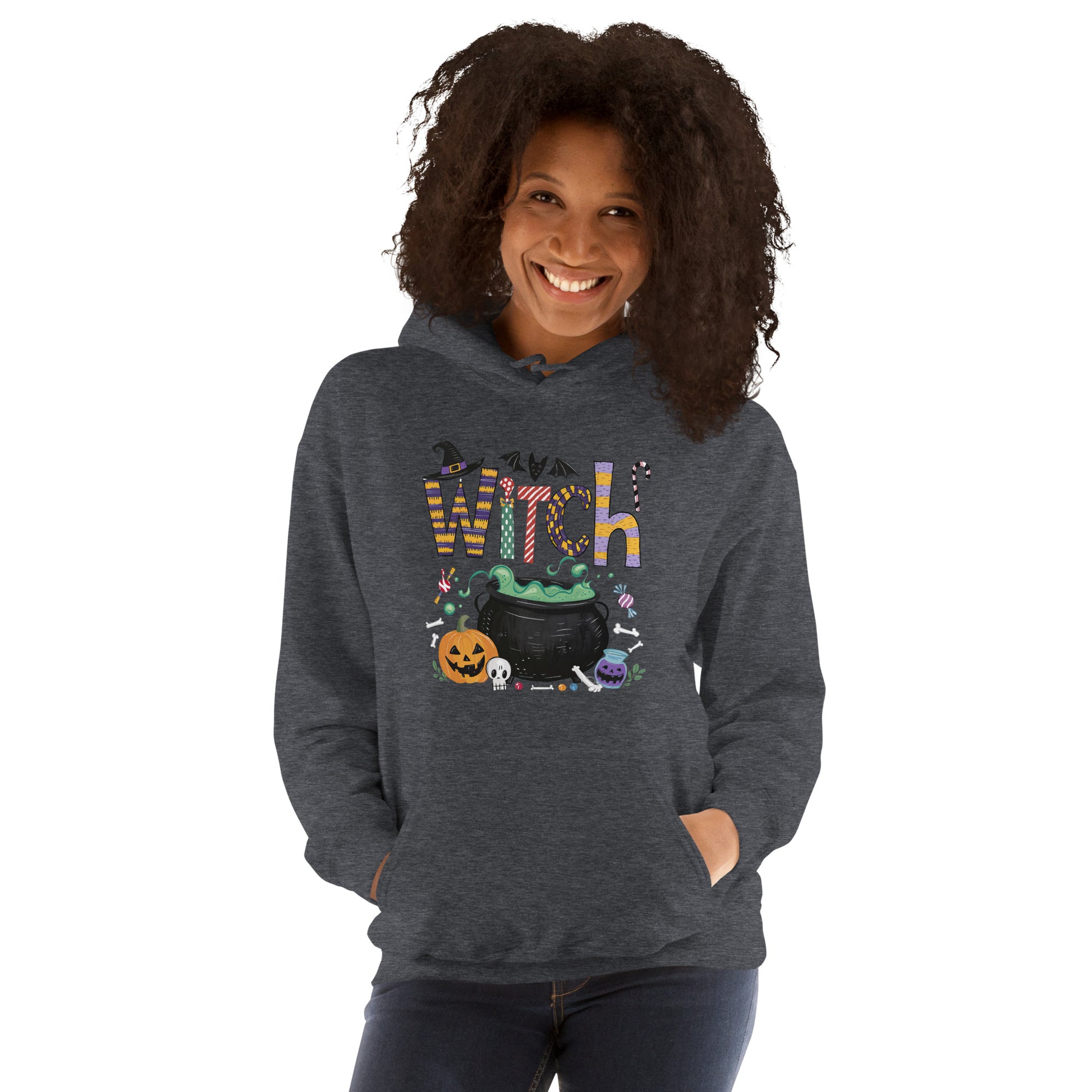 Witch (Halloween Witch) Hoodie Color: Dark Heather