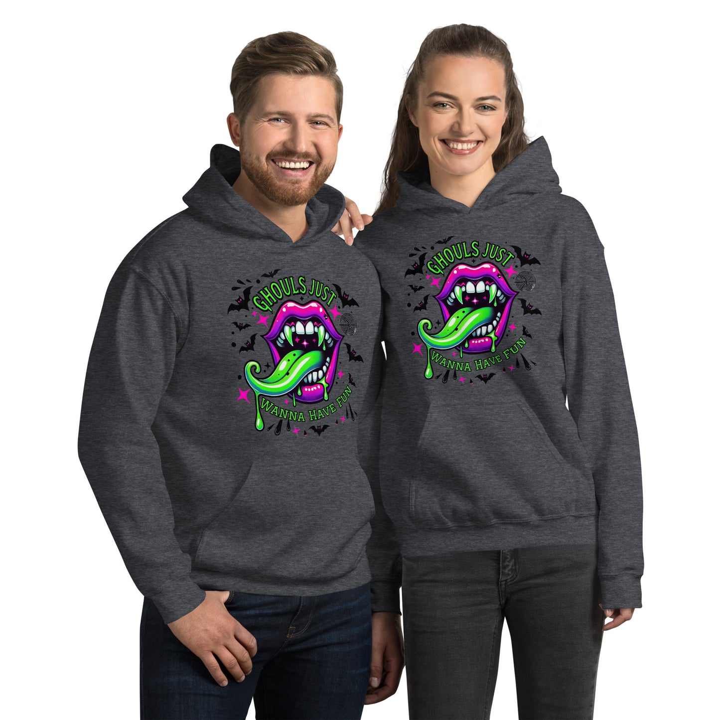 Ghouls Just Want to Have Fun Hoodie Color: Dark Heather