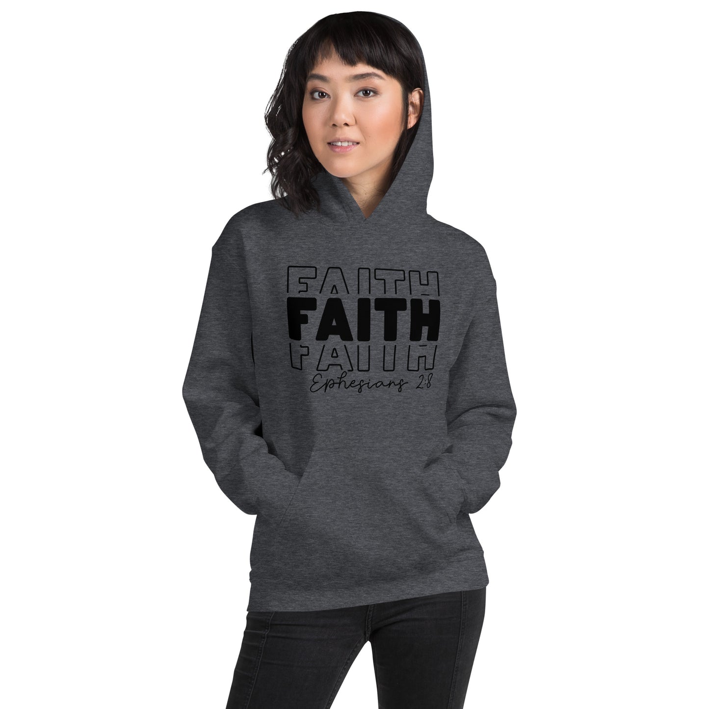 Faith Ephesians 2:8 Hoodie (essence of Faith as a gift from God) - Color: Red