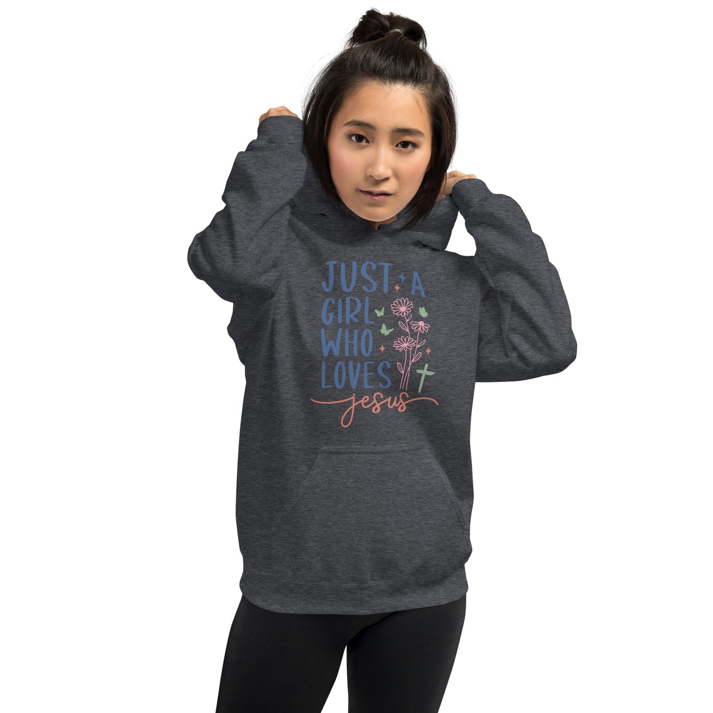 Just A Girl Who Loves Jesus Hoodie - Color: Black