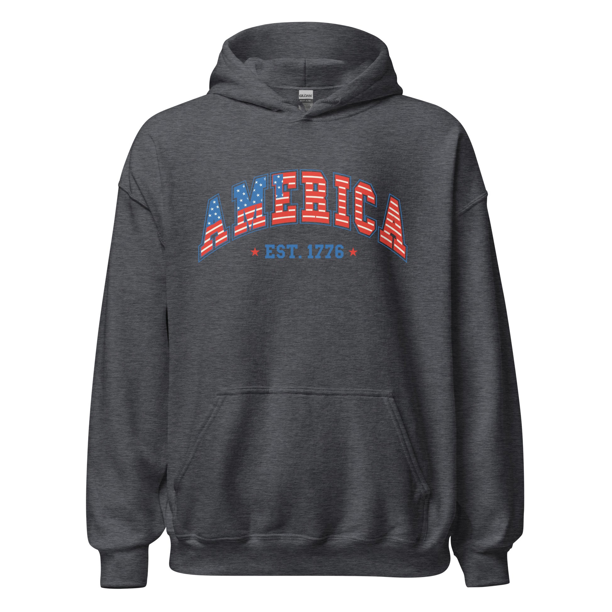 America 1776 Hoodie - Color: Dark Heather