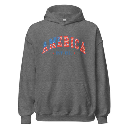 America 1776 Hoodie - Color: Graphite Heather