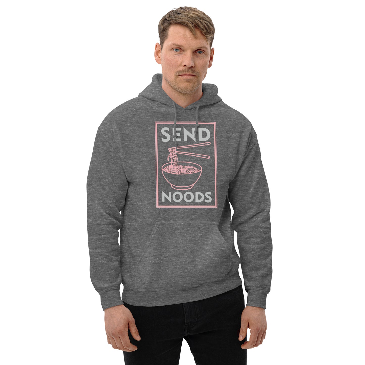 Send Noods Hoodie (Funny Noodle Humor) - Color: Graphite Heather