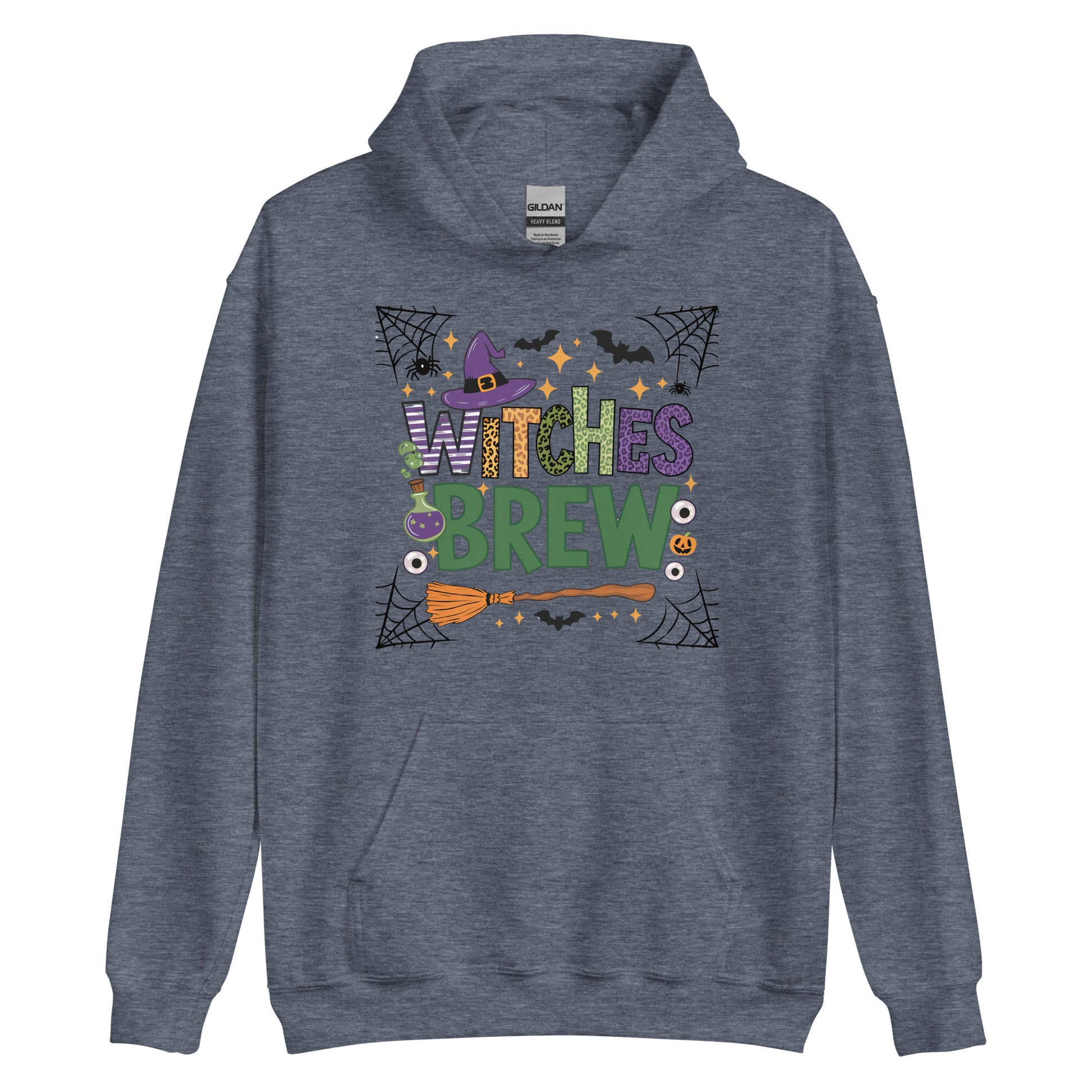 Witches Brew Hoodie (Halloween Witch) - Color: Heather Sport Dark Navy