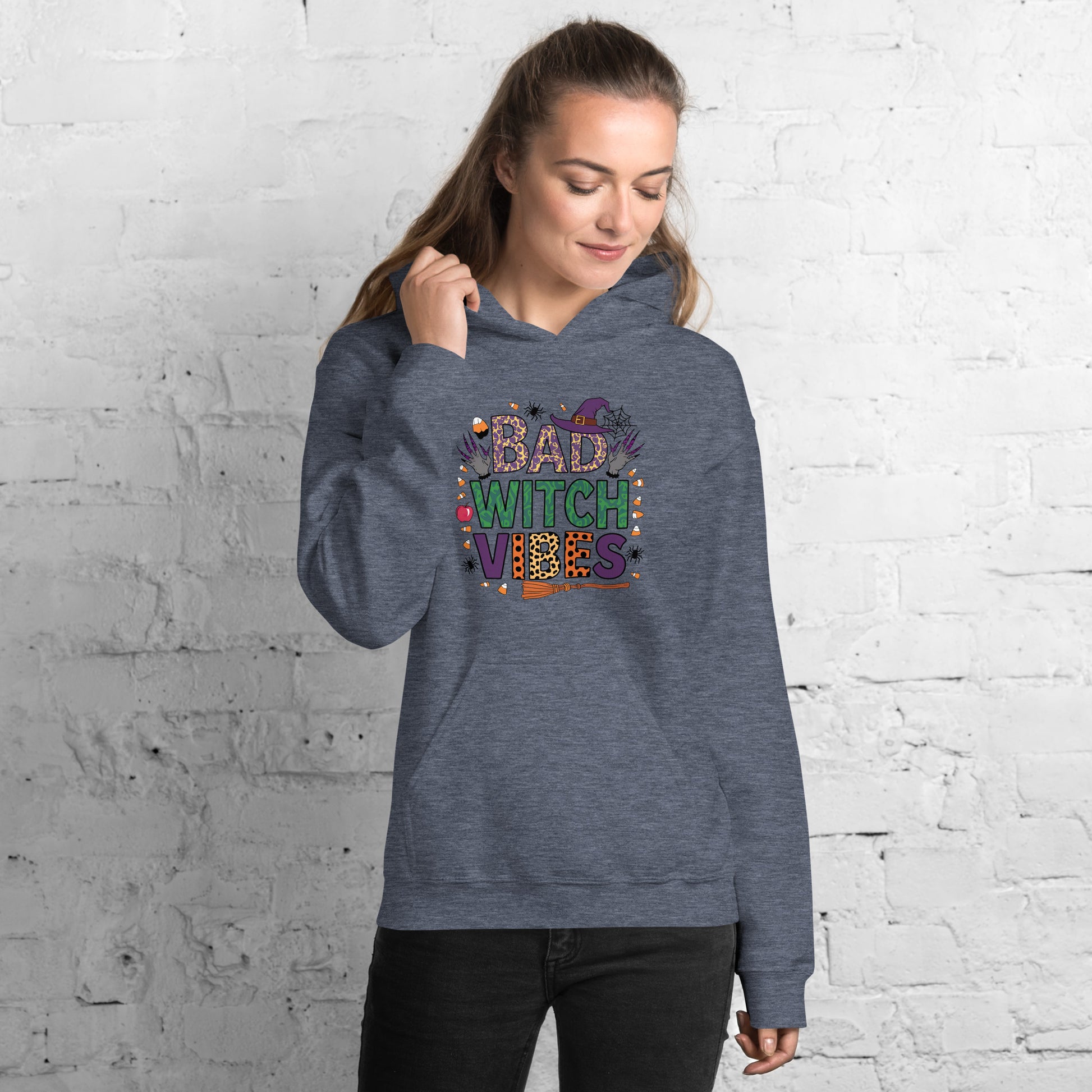 Bad Witch Vibes Hoodie (Halloween Witch) Color: Black