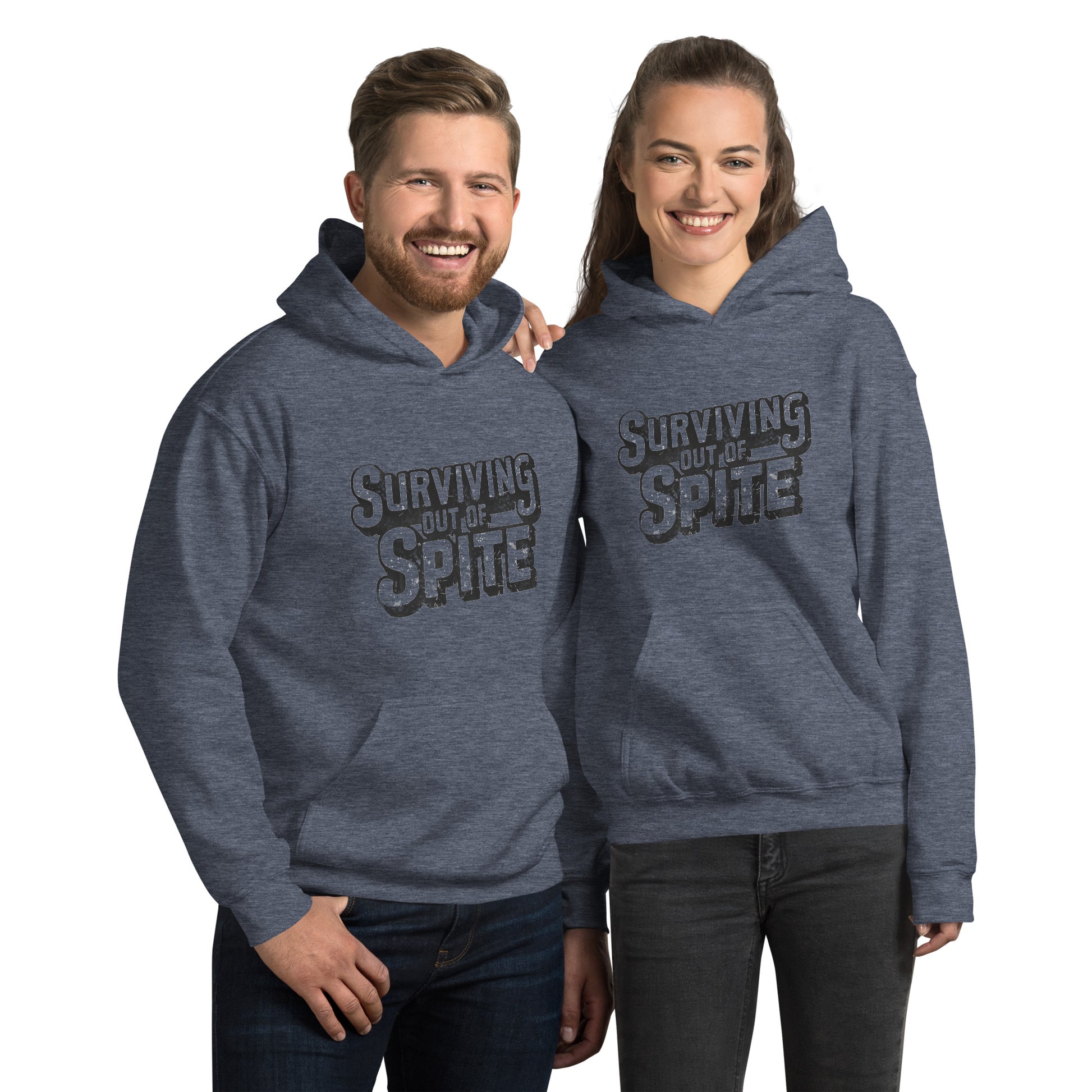 Surviving Out Of Spite Hoodie Color: Heather Sport Dark Navy