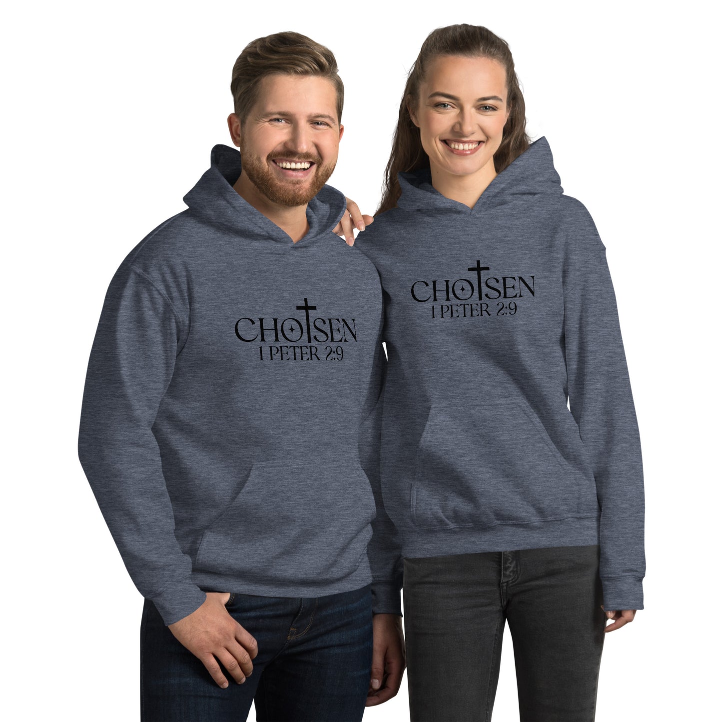 Chosen 1 Peter 2:9 Hoodie - Color: Heather Sport Dark Navy