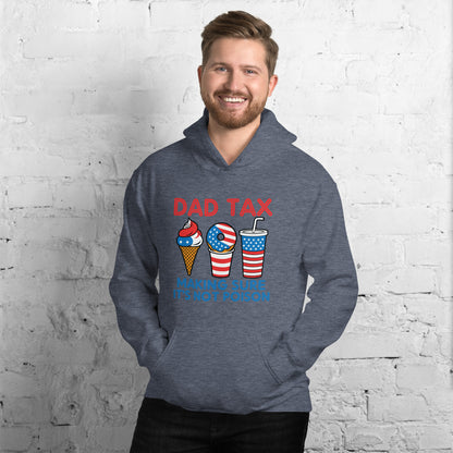 Dad Tax Making Sure It's Not Poison (Red White Blue) Hoodie - Color: Heather Sport Dark Navy